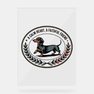 Señal Acrílica Dachshund A Calm Heart, A Faithful Friend
