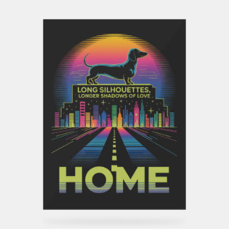 Señal Acrílica Dachshund Long Silhouettes, Longer Shadows Of Love