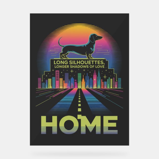 Señal Acrílica Dachshund Long Silhouettes, Longer Shadows Of Love (Anverso)