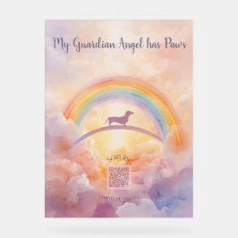 Señal Acrílica Dachshund Rainbow Bridge Acrylic Memorial Sign