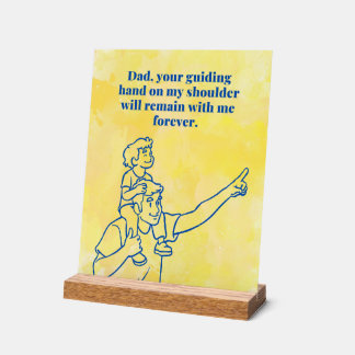 Señal Acrílica Dad Guiding Hand-Inspirational Fathers Day Quote