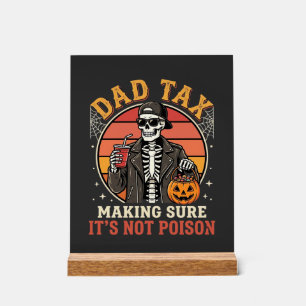 Señal Acrílica Dad Tax Esqueleto Halloween Caramelo Diseño Vector