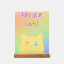 señal acrílica de Caticorn para fiesta de cumpleañ
