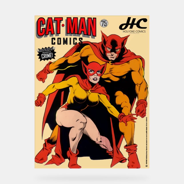 Señal Acrílica de Cómics de CAT-MAN (Anverso)