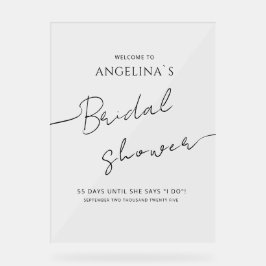 Señal Acrílica de Despedida de Soltera BIENVENIDA