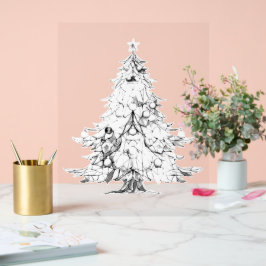 SEÑAL ACRÍLICA DE NAVIDAD ÁRBOL ESTILO DE ARTE Y D