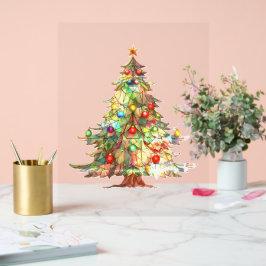 SEÑAL ACRÍLICA DE NAVIDAD ÁRBOL ESTILO DE ARTE Y D