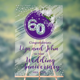 señal acrílica del 60º aniversario de bodas de dia