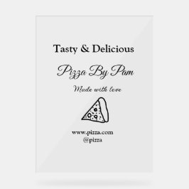 Señal Acrílica Delicioso restaurante pizzería café hecho con amor