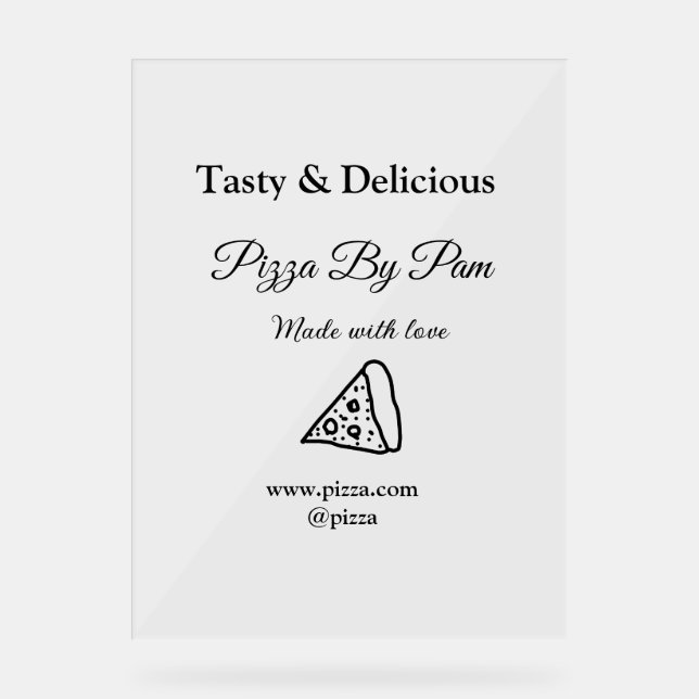 Señal Acrílica Delicioso restaurante pizzería café hecho con amor (Anverso)