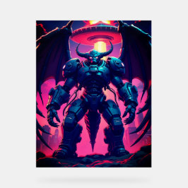 Señal Acrílica Demon Roboter mit Flügel bei einem UFO