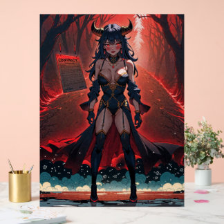 Señal Acrílica Demonio con contacto en encrucijada, Anime Demonio
