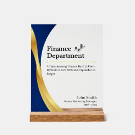 Señal Acrílica Departamento de Finanzas Personalizado