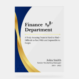 Señal Acrílica Departamento de Finanzas Personalizado