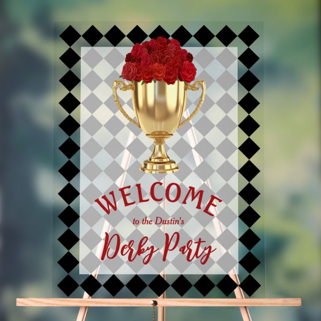 Señal Acrílica Derivado Trofeo y Rosas de Derby Day (Neutral )