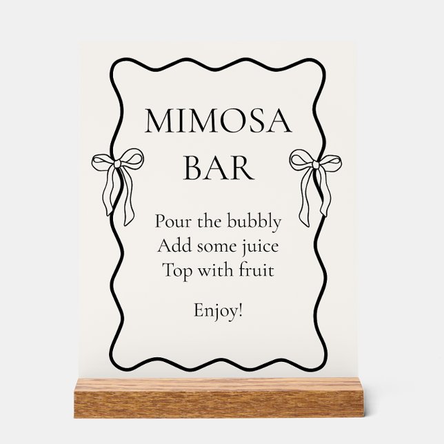 Señal Acrílica Desayuno Nupcial con Mimosa Bar para Black Bow en  (Subido por el creador)