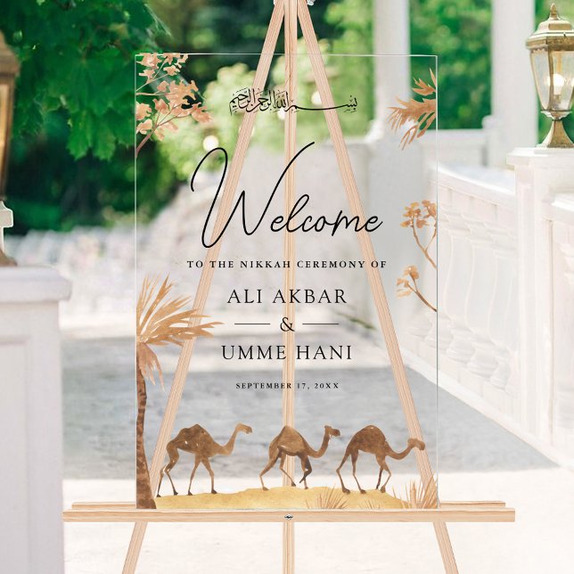 Señal Acrílica Desert Camel Muslim Wedding Welcome (Subido por el creador)