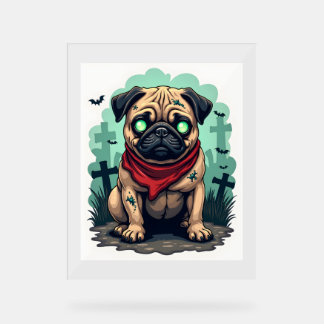 Señal Acrílica Desfile de Pug Zombie
