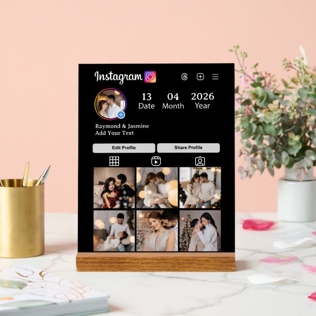 Señal Acrílica Design Your Own 7 Photo Collage (Boda)