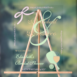 Señal Acrílica Despedida de soltera de pickleball y prosecco