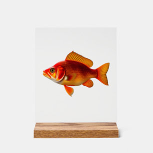 Señal Acrílica Detailed Illustration of a Red Goldfish