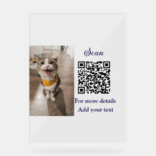 Señal Acrílica Detalles simples de nombres de animales Código QR 