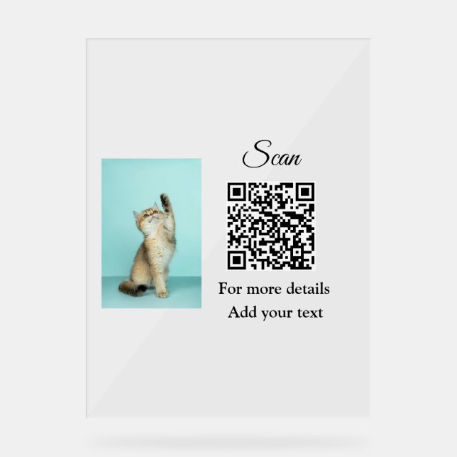 Señal Acrílica Detalles simples de nombres de animales Código QR  (Anverso)