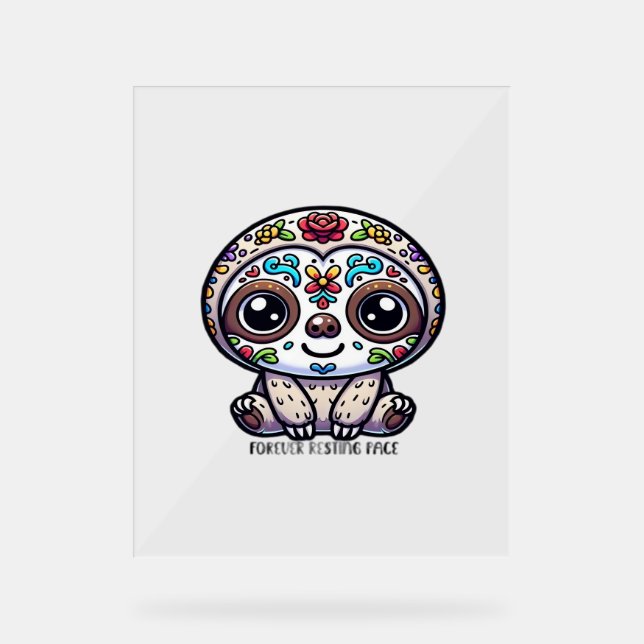 Señal Acrílica Dia De Los Muertos Sloth Active T-Shirt (Anverso)
