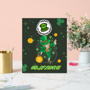 Señal Acrílica Día del Ilustracion amarillo verde San Patricio
