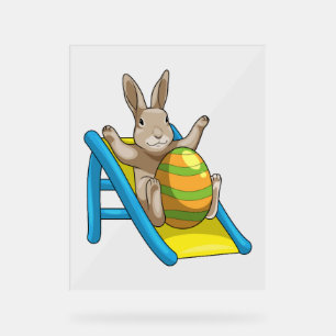 Señal Acrílica Diapositiva de huevo Bunny Easter Easter