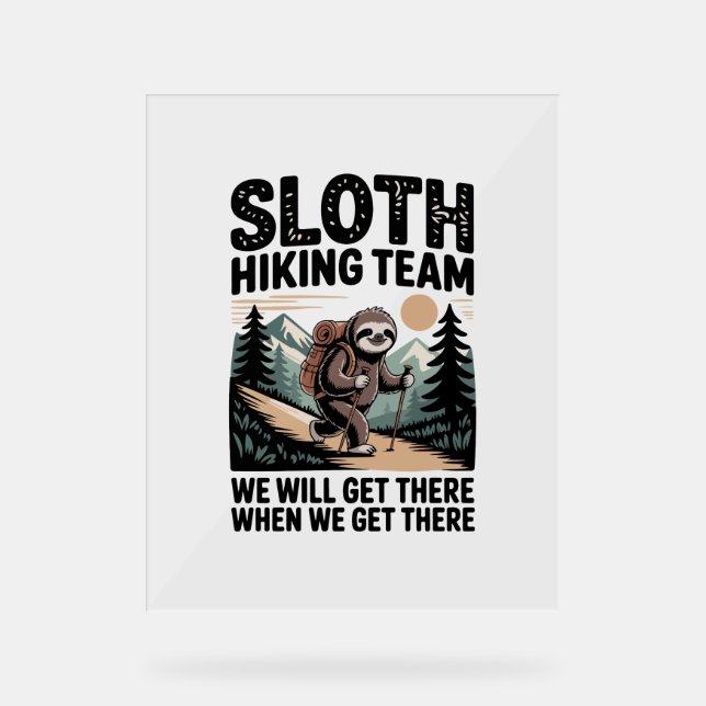 Señal Acrílica Días lentos Tropa de Hamaca Sunny Vibes Sloth (Anverso)