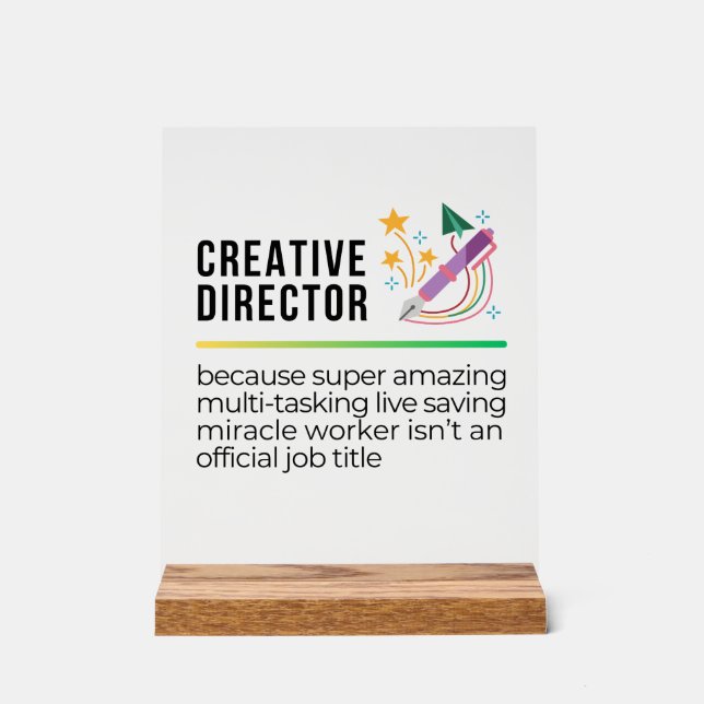 Señal Acrílica Director Creativo Divertido (Anverso)