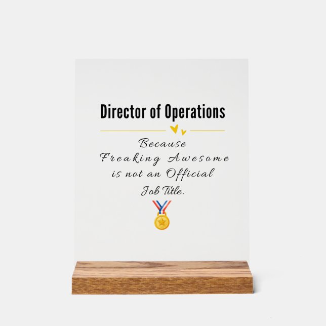 Señal Acrílica Director de Operaciones (Anverso)