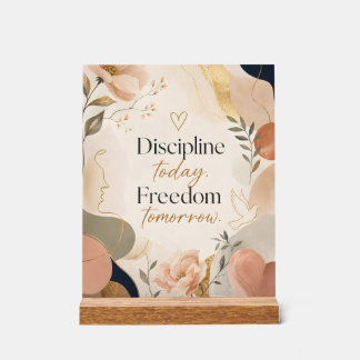 Señal Acrílica Disciplina Hoy Libertad Mañana Arte Motivacional