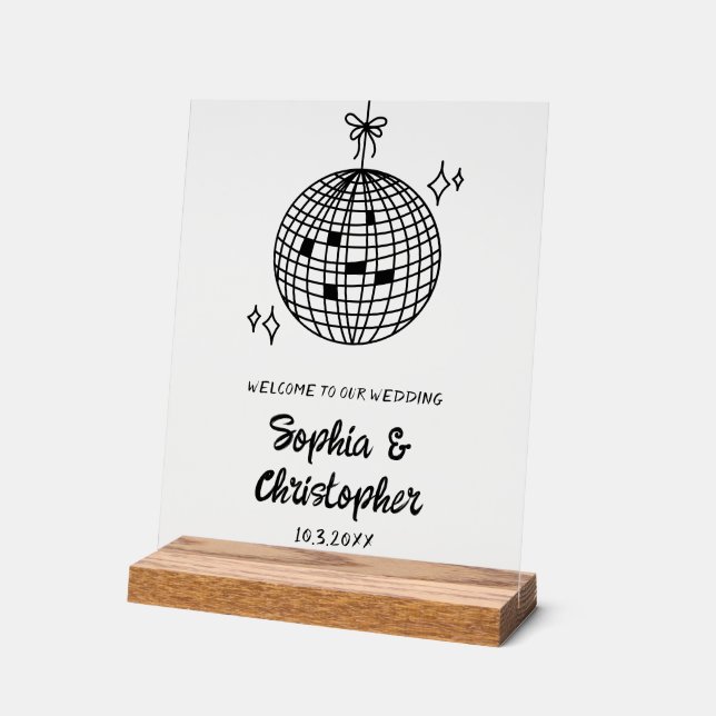 Señal Acrílica Discoteca Bienvenidos a nuestro Rótulo acrílico Bo (Ángulo)