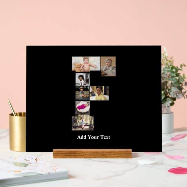 Señal Acrílica Diseña Tu Propio Collage de Fotos con la Letra F (Boda)