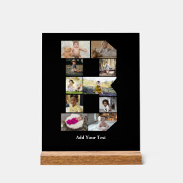 Señal Acrílica Diseñar su propia letra B Collage de fotos