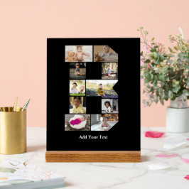 Señal Acrílica Diseñar su propia letra B Collage de fotos