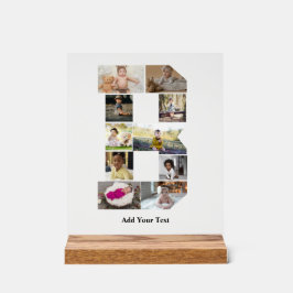 Señal Acrílica Diseñar su propia letra B Collage de fotos