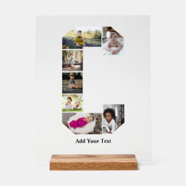 Señal Acrílica Diseñar su propia letra C Collage de fotos