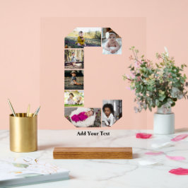 Señal Acrílica Diseñar su propia letra C Collage de fotos