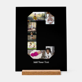 Señal Acrílica Diseñar su propia letra C Collage de fotos