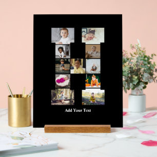 Señal Acrílica Diseñar su propia letra Collage de fotos H