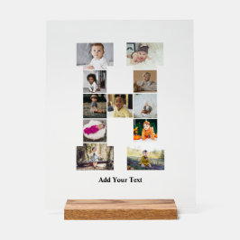 Señal Acrílica Diseñar su propia letra Collage de fotos H