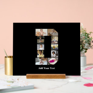 Señal Acrílica Diseñar su propia letra D Collage de fotos