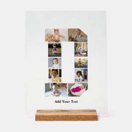 Señal Acrílica Diseñar su propia letra D Collage de fotos