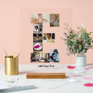 Señal Acrílica Diseñar su propia letra E Collage de fotos
