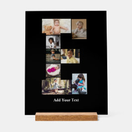 Señal Acrílica Diseñar su propia letra E Collage de fotos