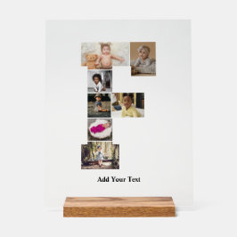 Señal Acrílica Diseñar su propia letra F Collage de fotos