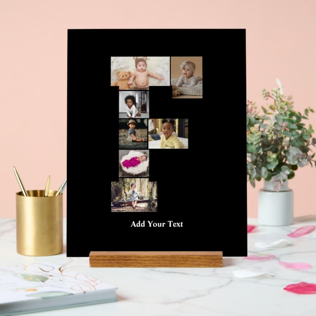 Señal Acrílica Diseñar su propia letra F Collage de fotos (Boda)